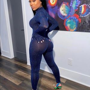 Blue Shane Justin ‘Starry Night’ Jumpsuit